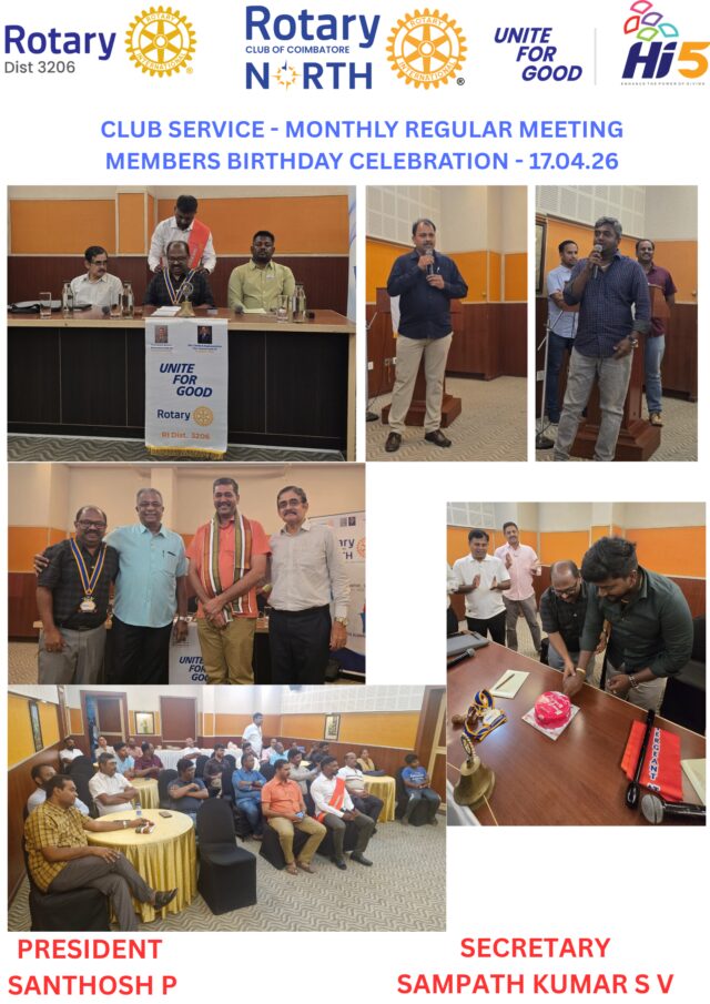 CLUB SERVICE – MONTHLY MEETING